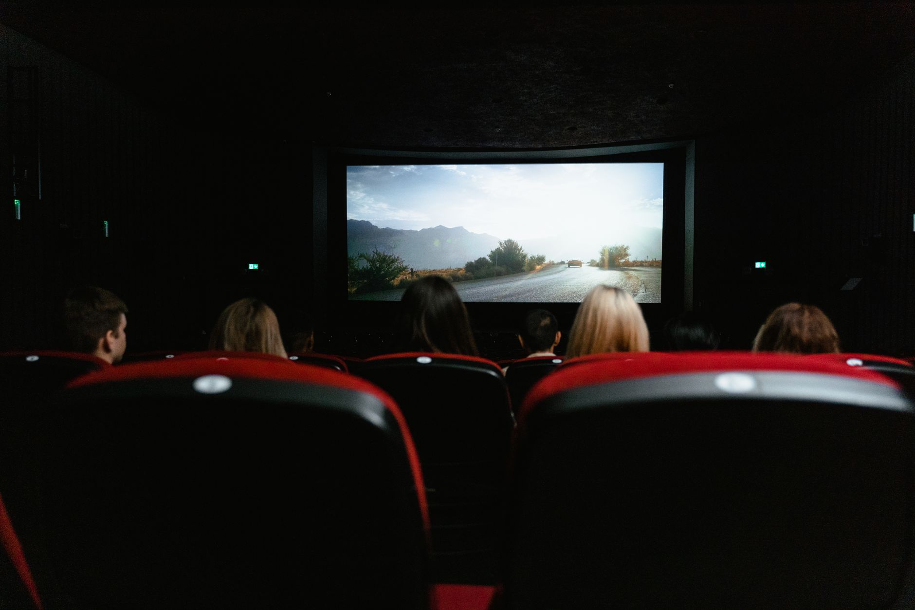 Modern media room with speakers