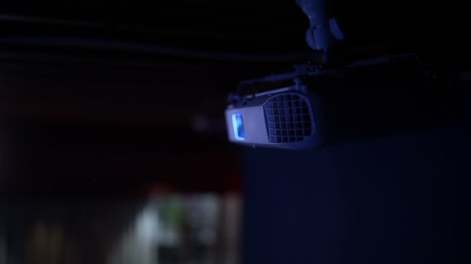 Projector mounted in cinema room